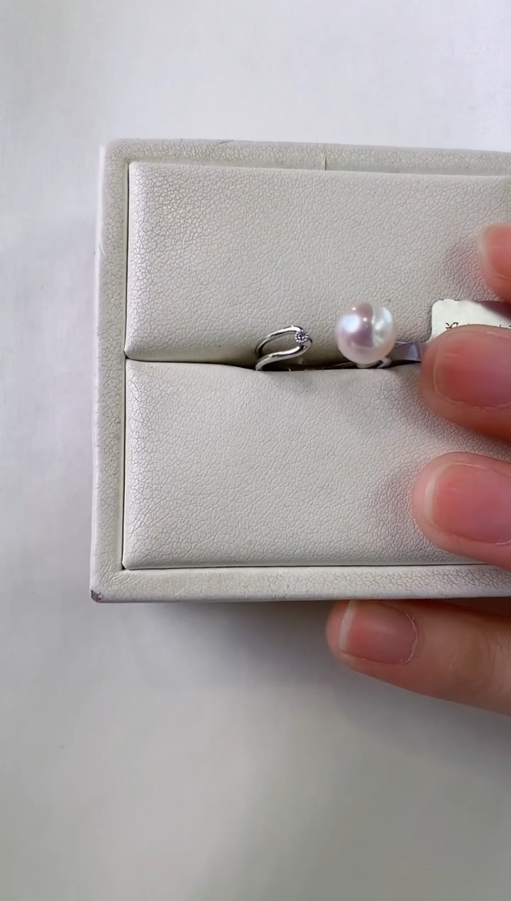 【闪购商品】海水珍珠戒指18K金镶嵌7-7.5Akoya海水珍珠戒指