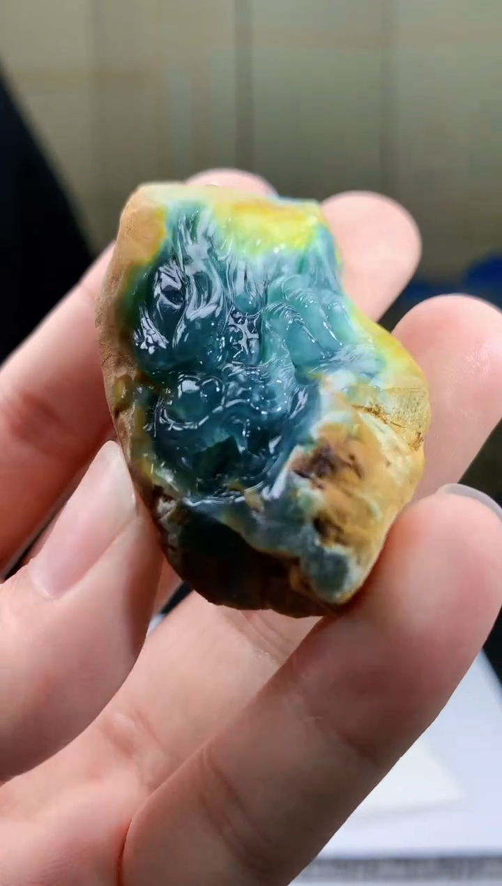 【闪购商品】定制翡翠未镶嵌5154bb-毛货挂件55