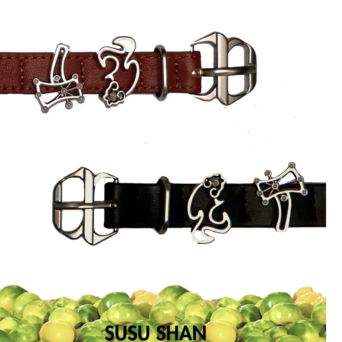 SUSU SHAN时尚女银色欧美风腿饰发饰原创设计皮质简约朋克风日韩1