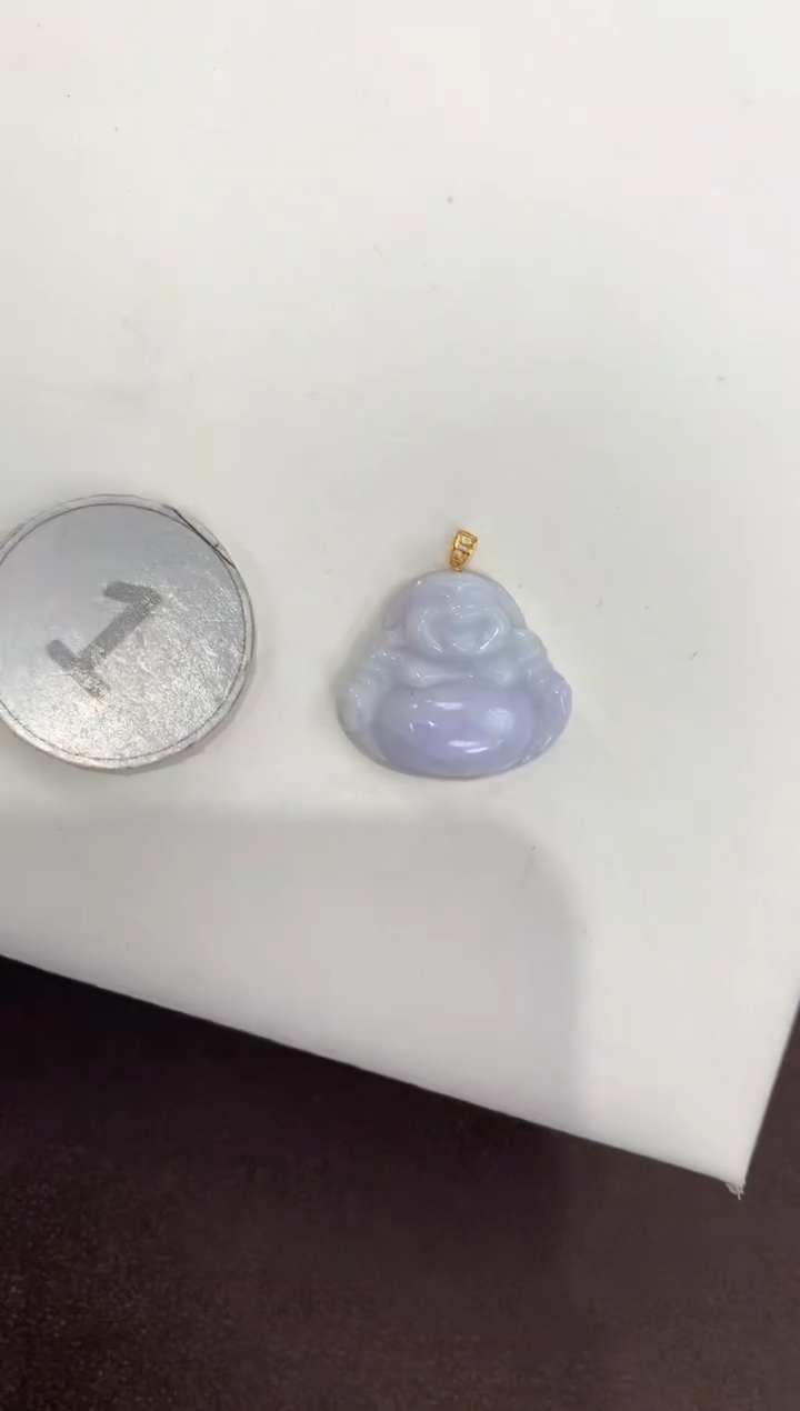颈饰18K金镶嵌翡翠天然缅甸a货翡翠