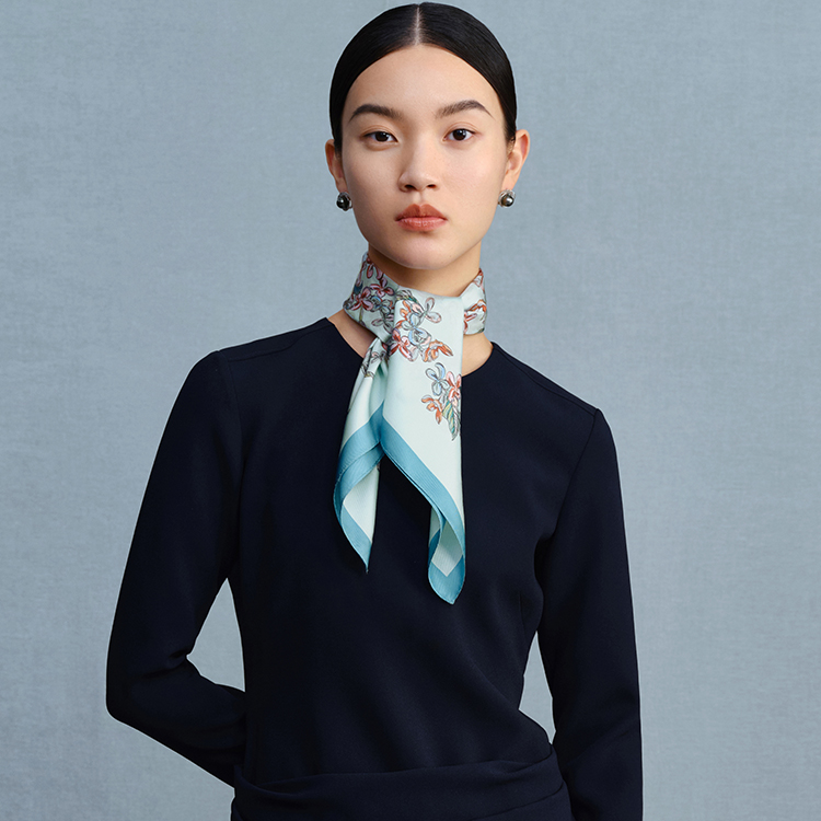 Wensli/万事利双面印花中方巾-桂满庭芳