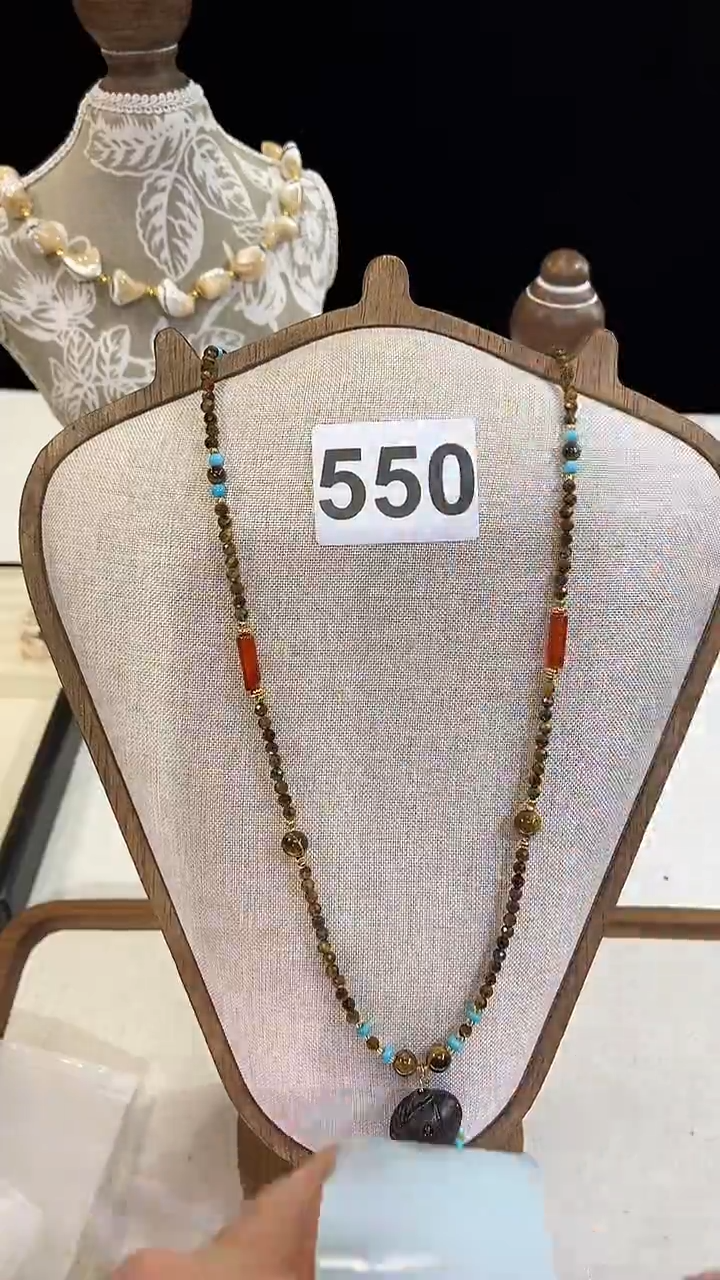 项链钛钢淡水珍珠550