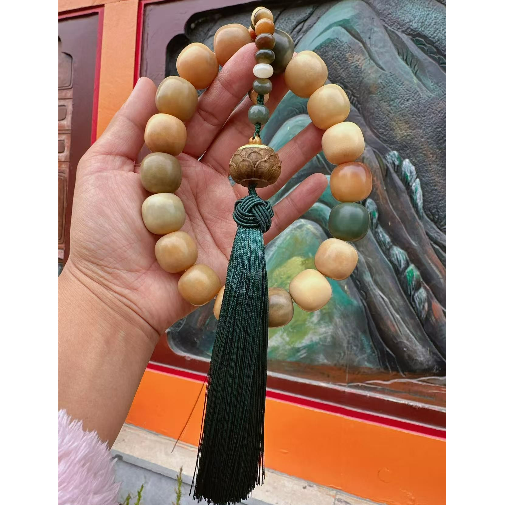 原生态原果原色手工干磨大卡20+菩提桶主高品质手串落地果菩提根