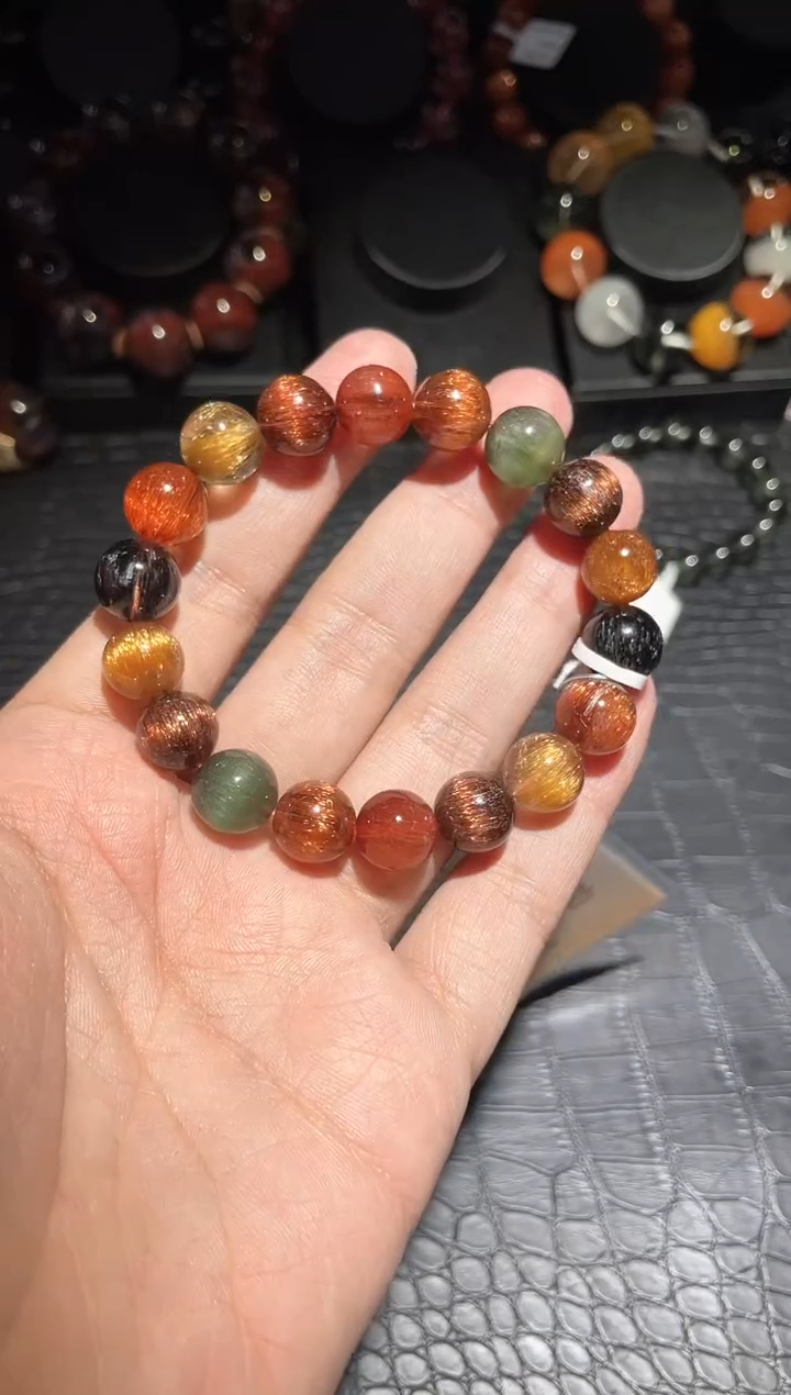 【闪购商品】水晶手链未镶嵌发晶多宝单圈A11（多样性发其一）