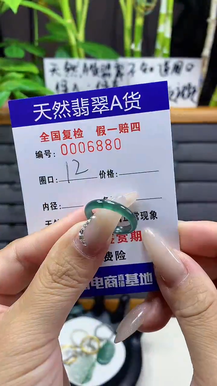 【闪购商品】翡翠戒圈未镶嵌天然翡翠A货6880