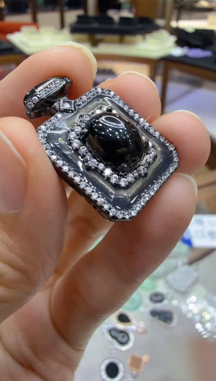 吊坠(不含链)银S925镶嵌翡翠多样性团购发一件