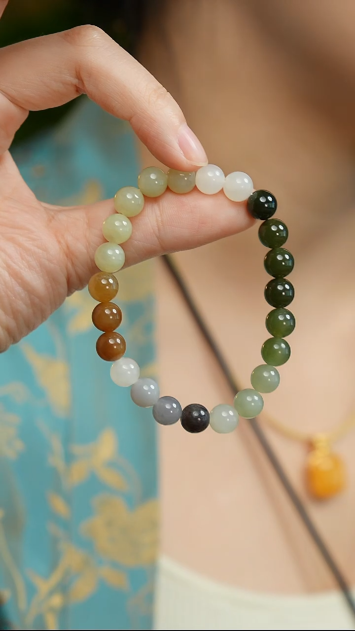 未镶嵌手串和田玉多宝手串