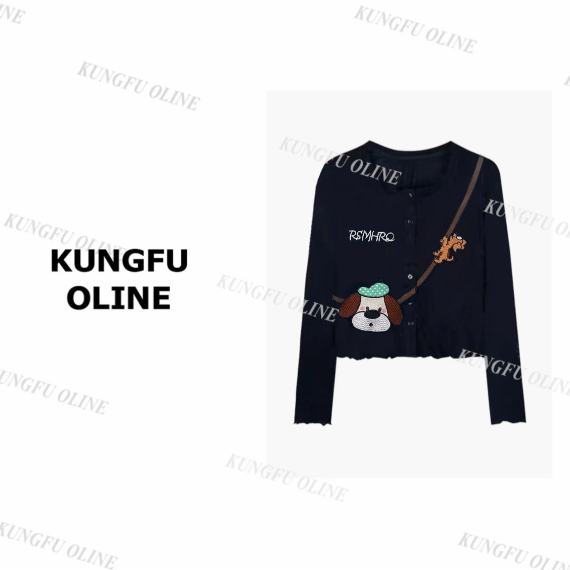 【石可爱】KT11-31秋季流光风天丝羊毛流行印花T恤开衫正肩