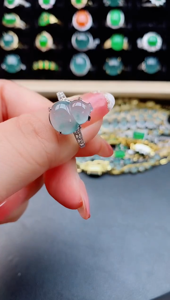 【闪购商品】翡翠戒指银S925镶嵌85005