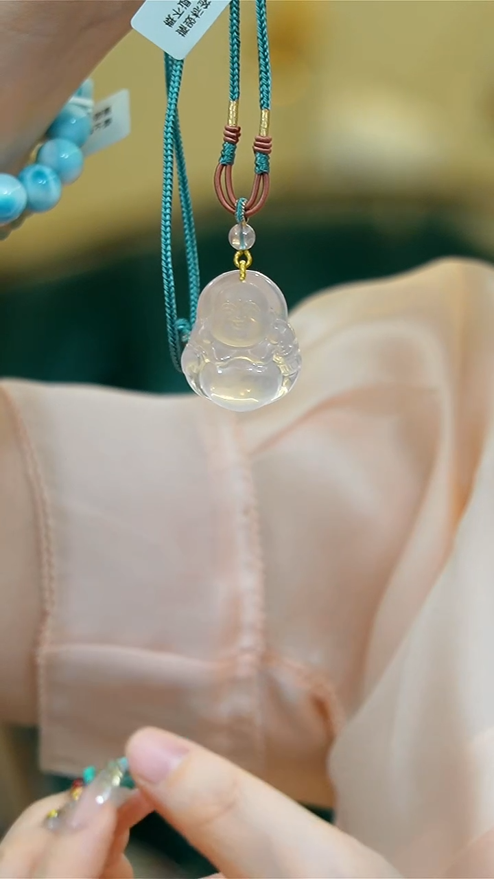 【闪购商品】水晶项链未镶嵌粉晶佛手工绳项链