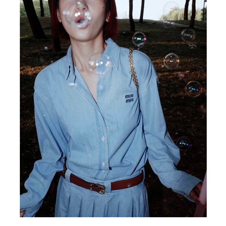 未使用 MIU MIU/缪缪 双双臻选/as00339/缪缪衬衫/40码