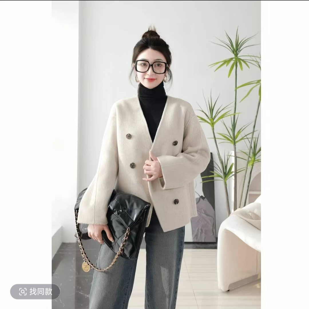 肖盛布衣2025早春款100双面羊毛时尚休闲百搭气质毛呢简约韩版