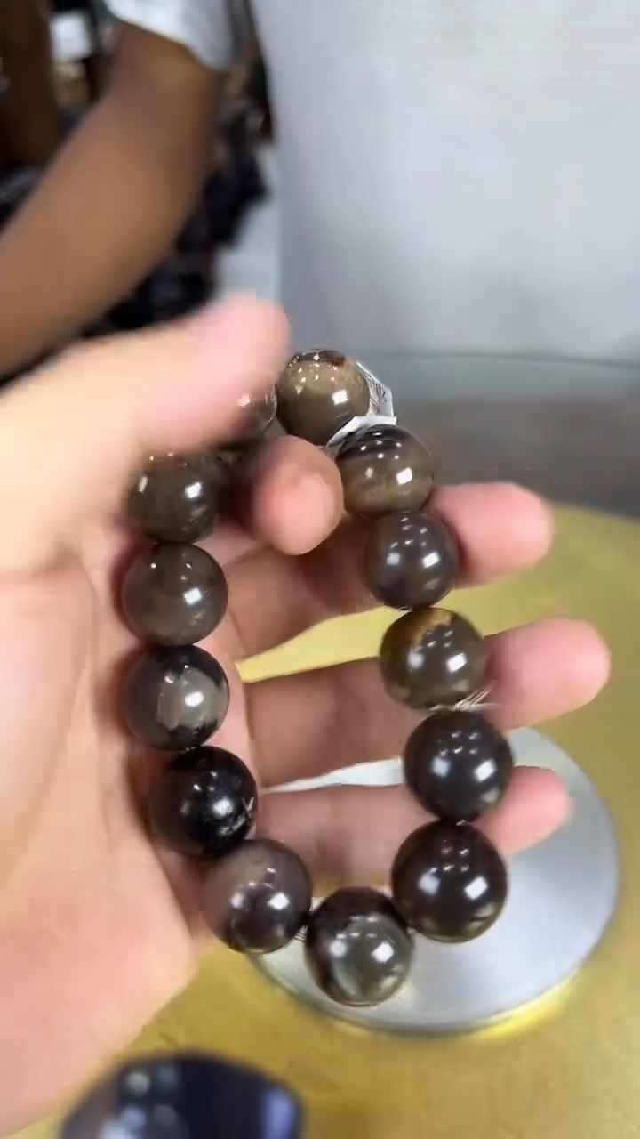 未镶嵌珠宝奇石硅化玉缅甸天然树化玉手串
