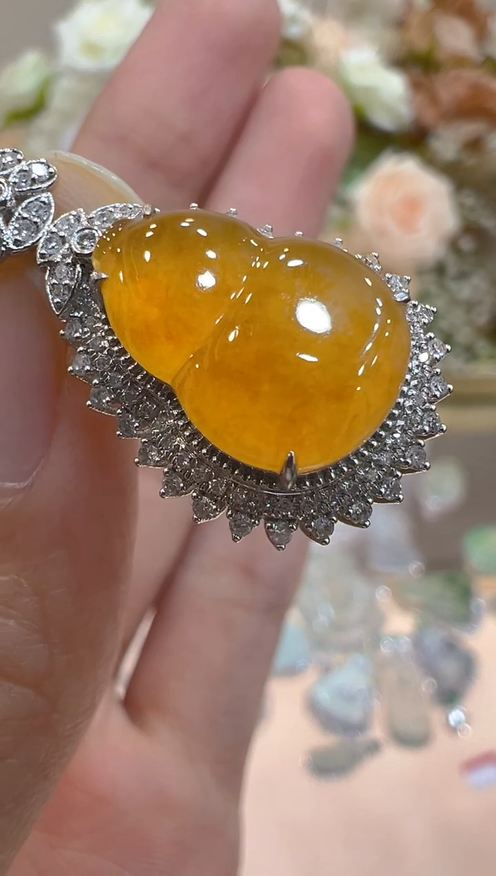 翡翠18K金镶嵌吊坠(不含链)多样性团购发一件