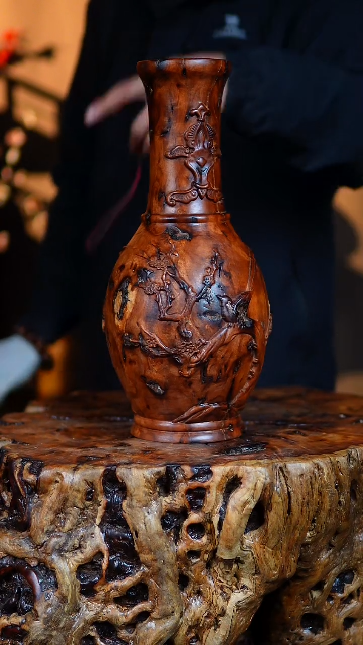 枣木柱*百年鸡心枣木富贵瓶