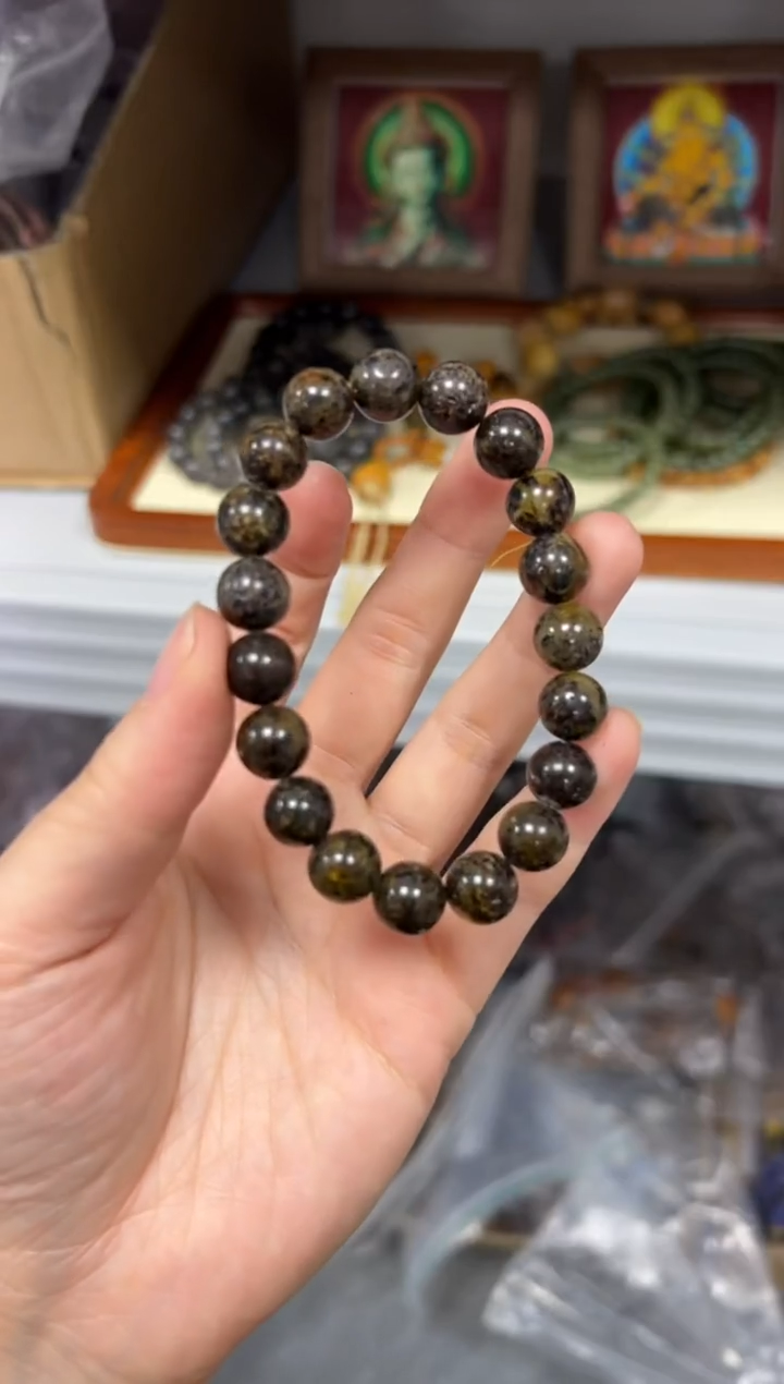 【闪购商品】琥珀手链未镶嵌满药药珀圆珠素圈手串[2791]