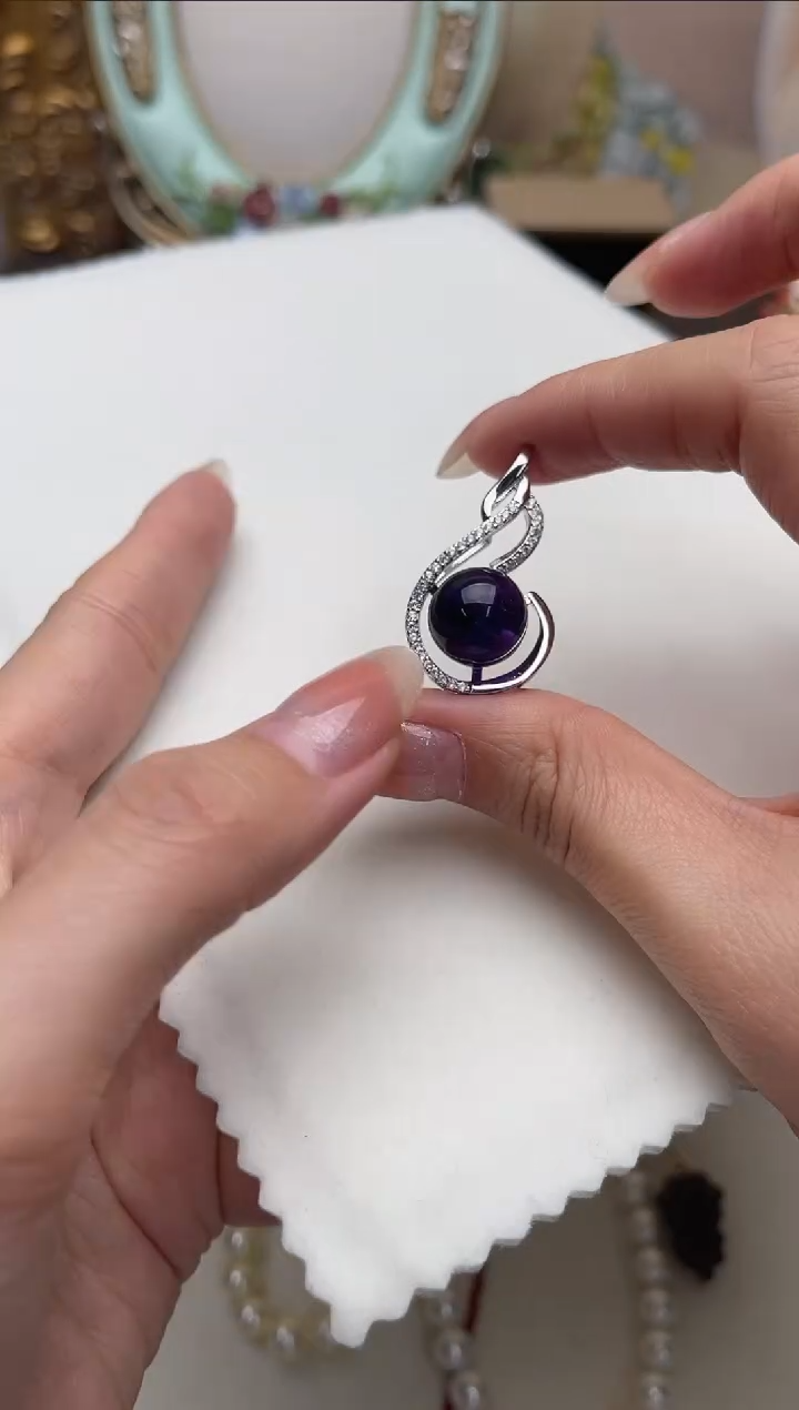 【闪购商品】水晶吊坠(不含链)银S925镶嵌aw9790吊坠