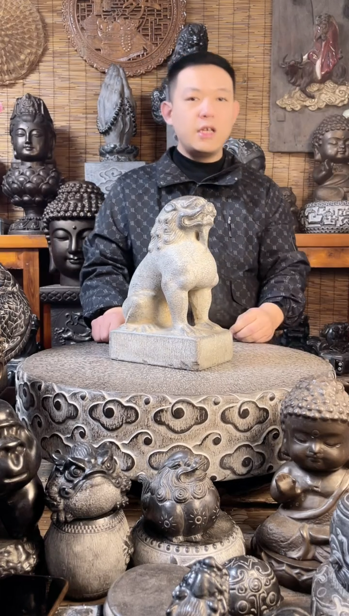 【闪购商品】30唐狮天然青石雕刻