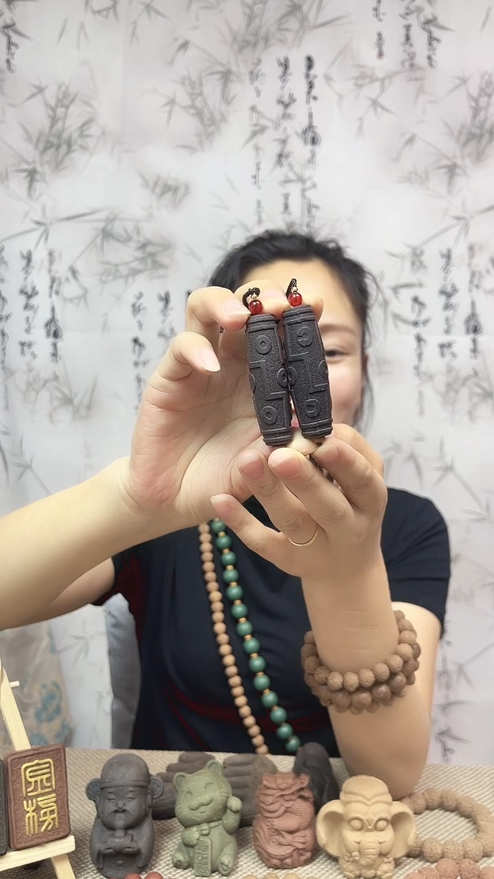 木玫瑰养心九目一对