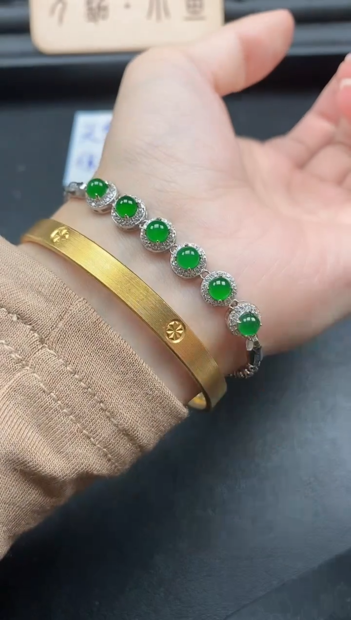 翡翠戒指银S925镶嵌5151-44