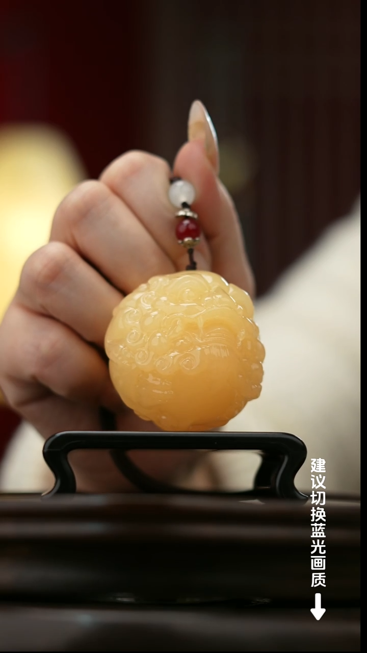 玉【醒狮貔貅】天然玉石手把件