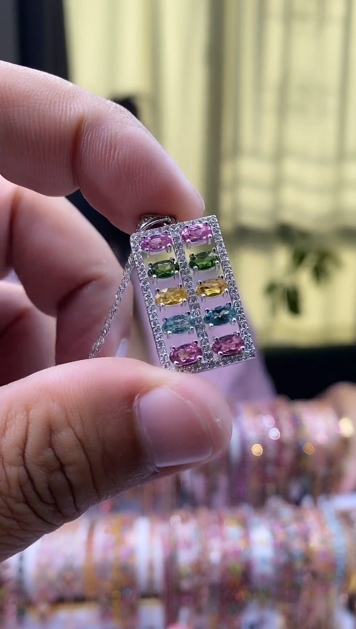 【闪购商品】碧玺吊坠银S925镶嵌354354354354