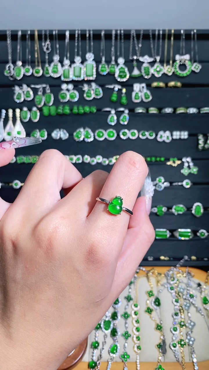 【闪购商品】翡翠戒指银S925镶嵌多样性