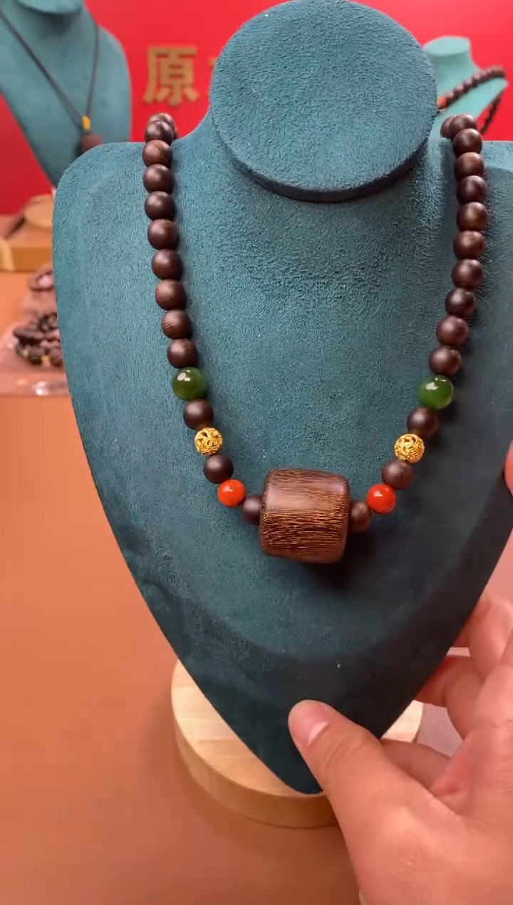 【闪购商品】沉香手串M玉化紫08三圈+虎斑留疤白沉香木雕顶珠