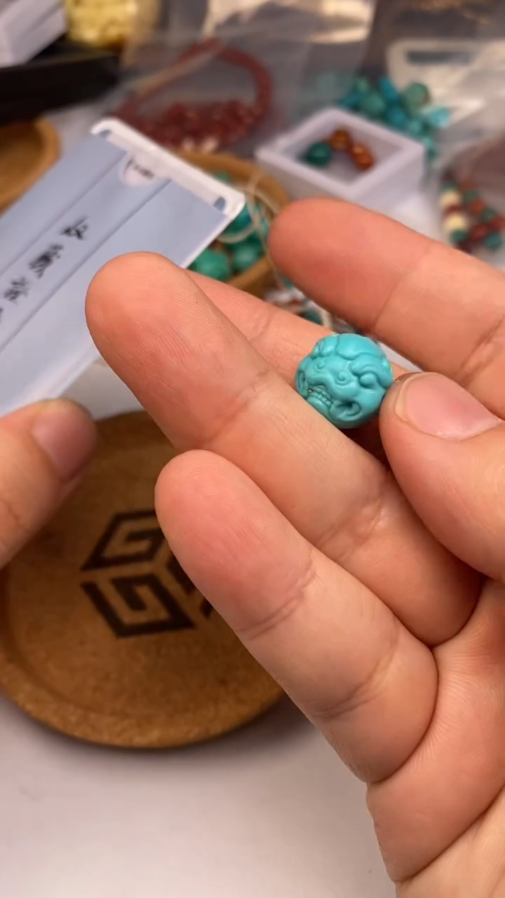 【闪购商品】绿松石松石兽珠未镶嵌松石兽珠