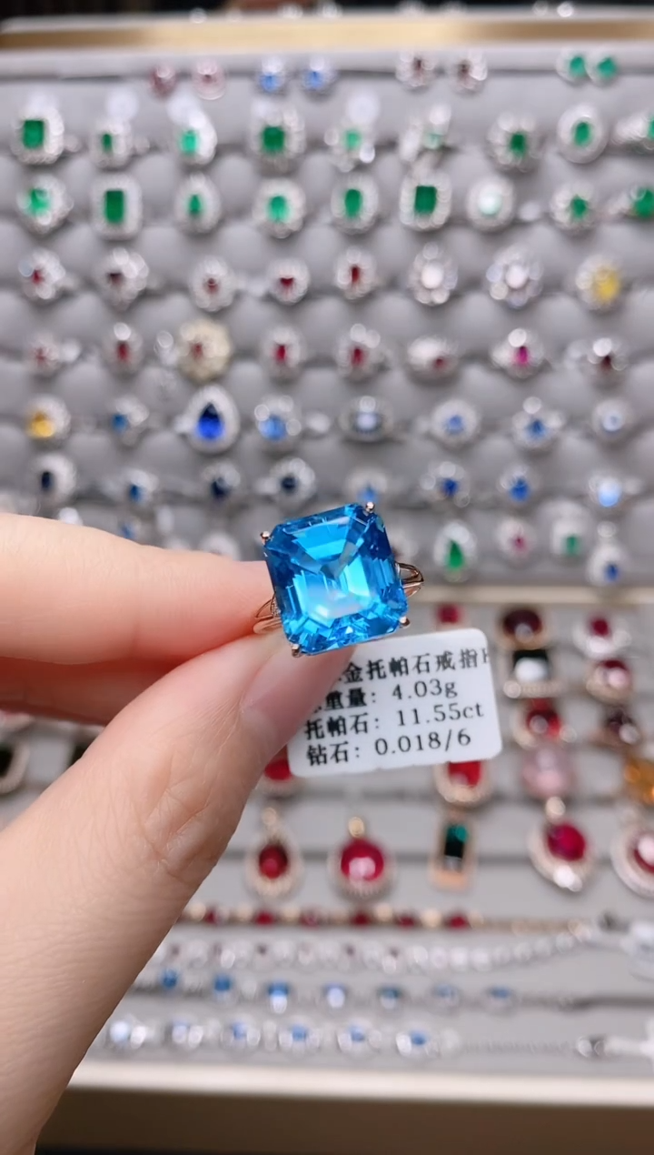 【闪购商品】托帕石18K金戒指18K金镶嵌1