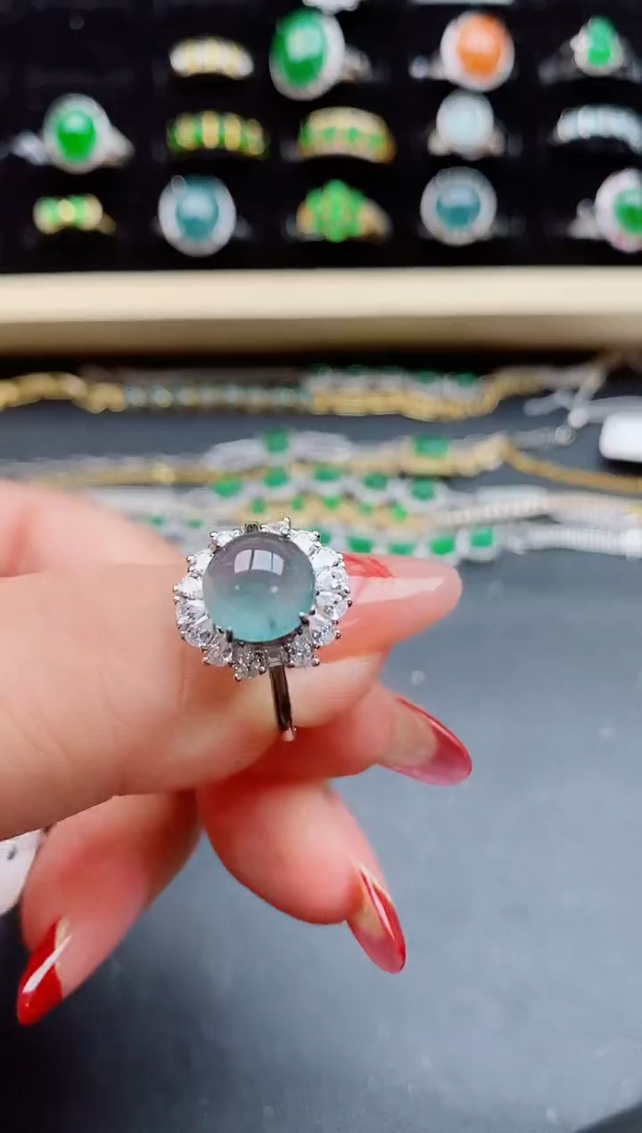 【闪购商品】翡翠戒指银S925镶嵌5080550