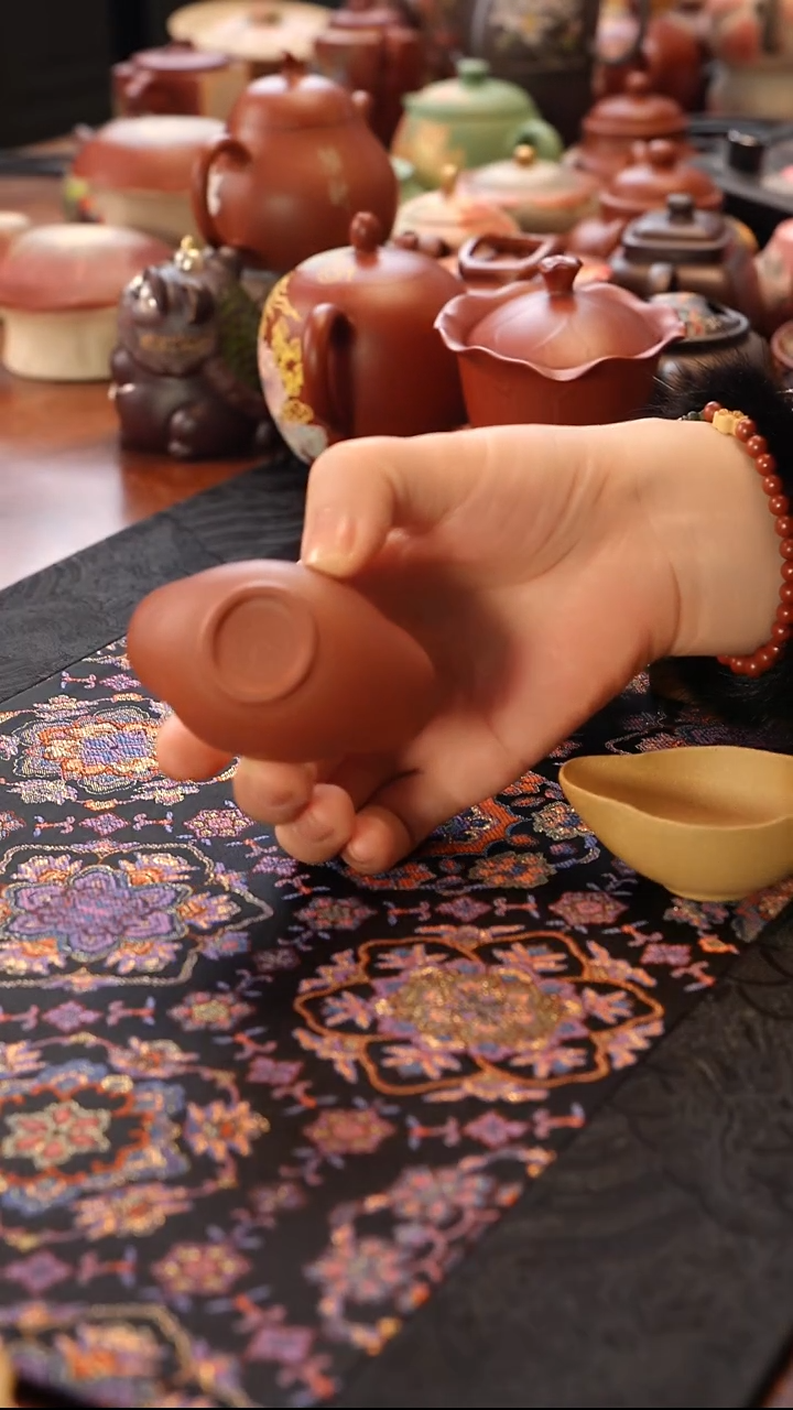 茶壶紫砂朱泥元宝薄胎杯