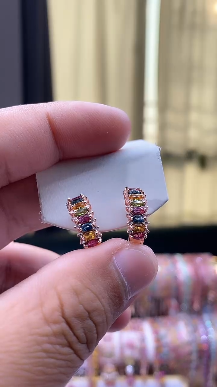 【闪购商品】碧玺耳扣银S925镶嵌1651515151665