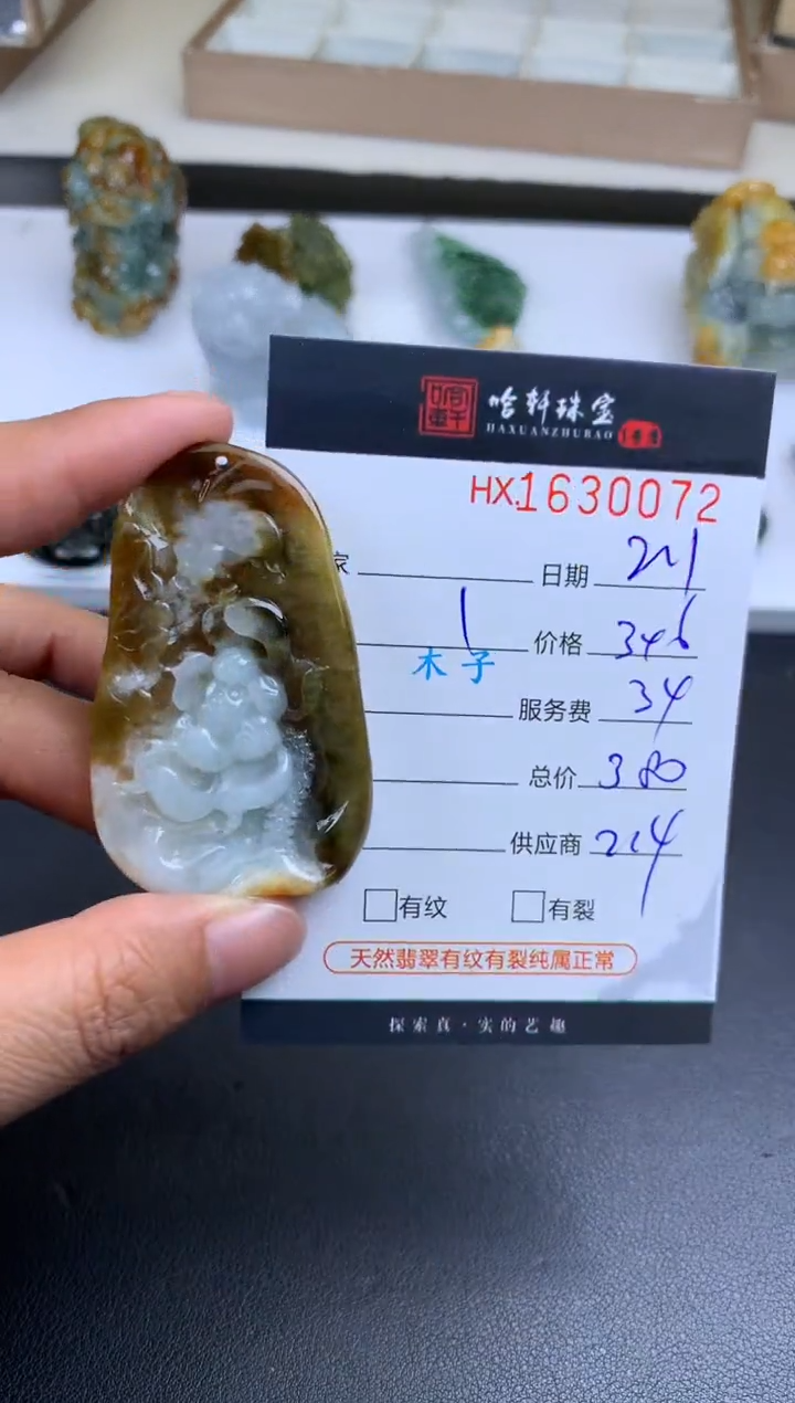 【闪购商品】翡翠挂件未镶嵌哈轩 挂件1