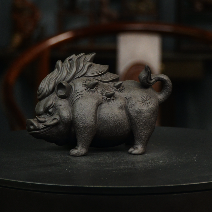 野猪王 宜兴紫砂泥塑