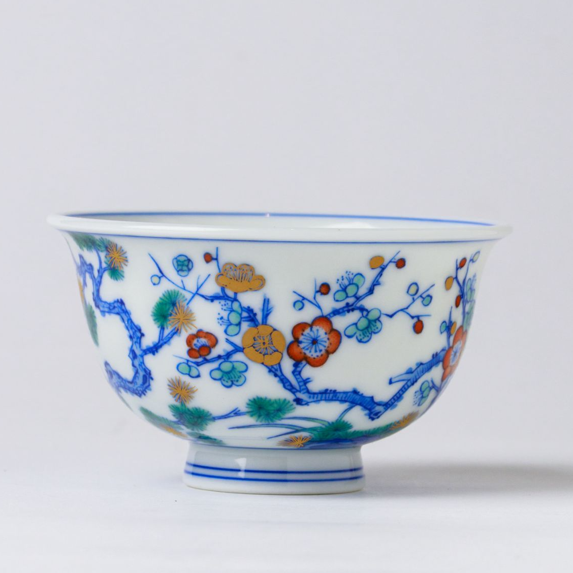 【可倚粉丝专属】西泠·斗彩松竹梅林泉杯子