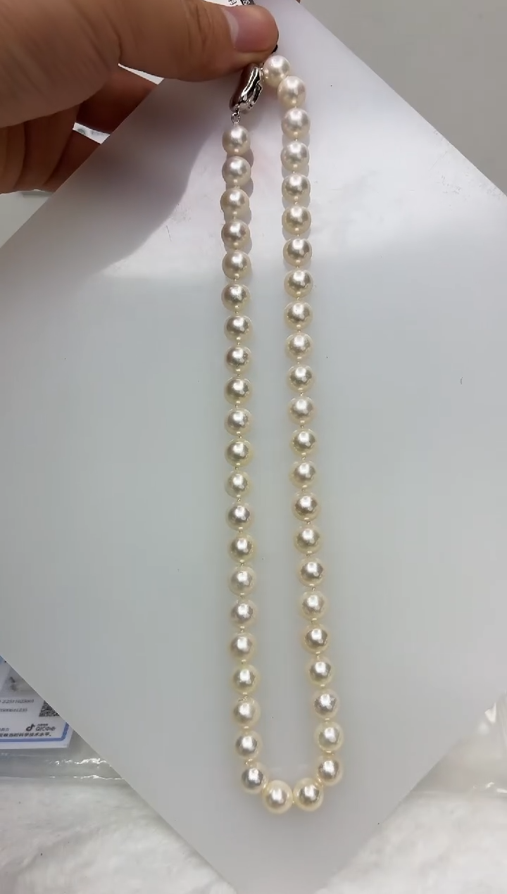 未镶嵌DA海水珍珠羽皇金串链8-9 y586