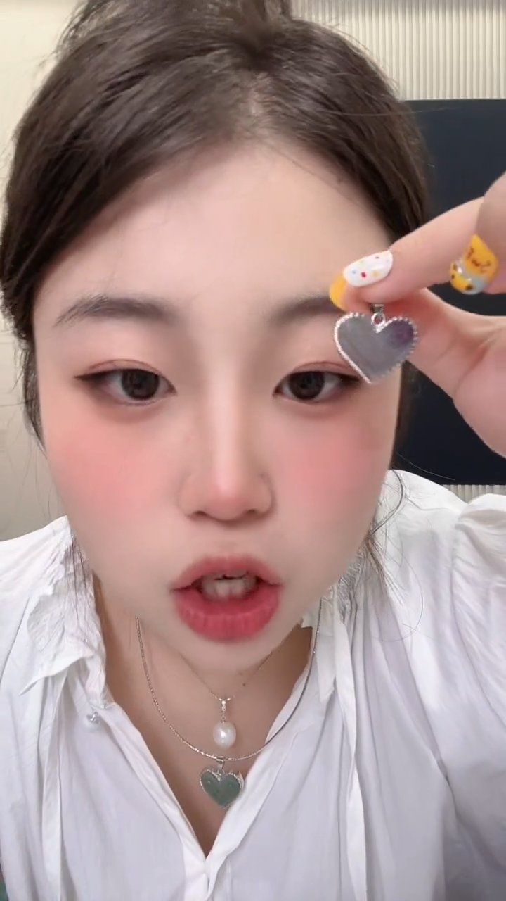 颈饰合金萤石0119爱心吊坠
