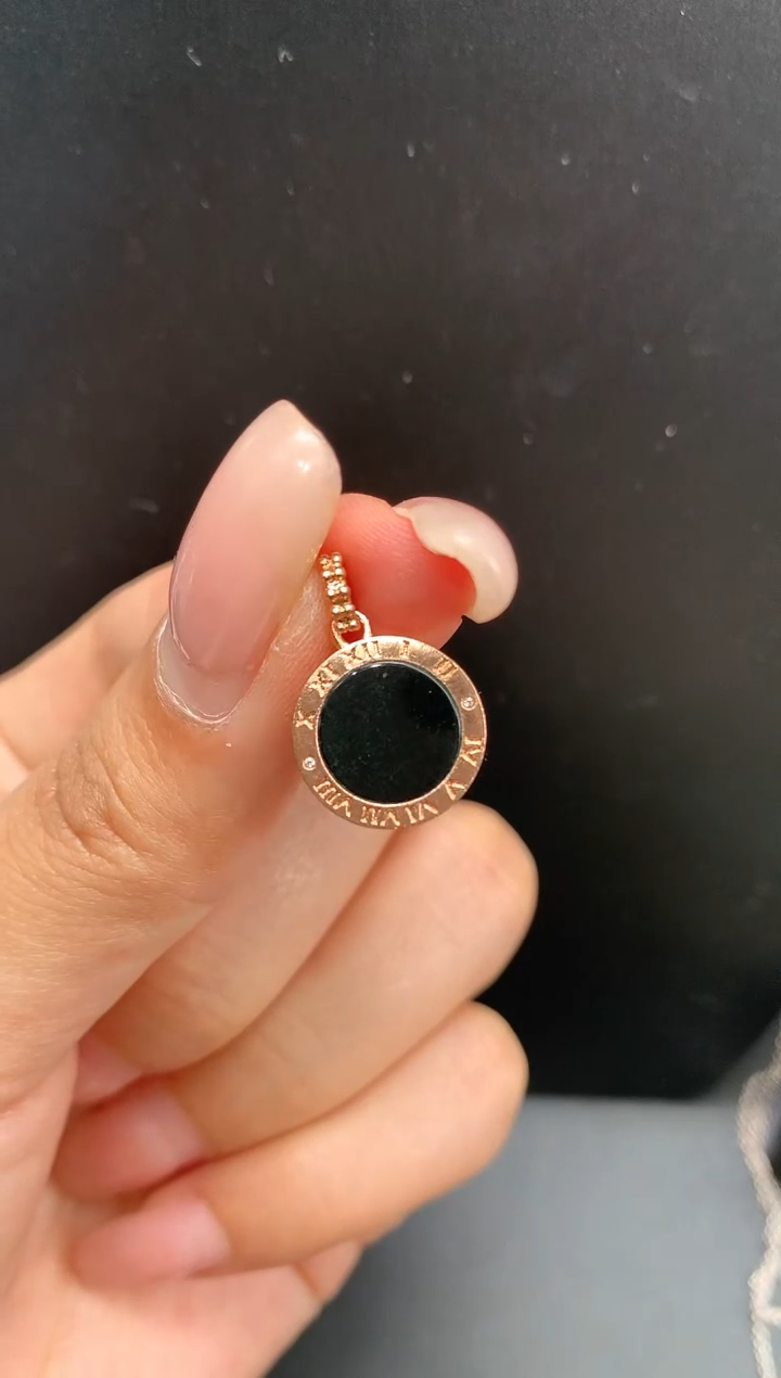 【闪购商品】翡翠颈饰18K金镶嵌圆牌