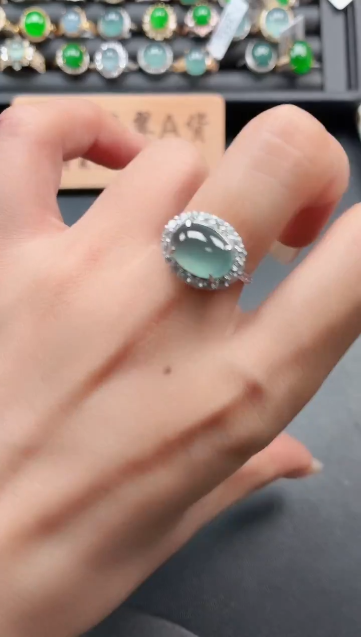 银S925镶嵌戒指翡翠1111