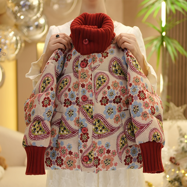 【米小洛】2025冬款儿童韩版时尚洋气宝宝加厚款高领棉服外套保暖