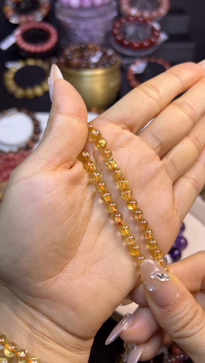 未镶嵌手串水晶金发晶5.5mm