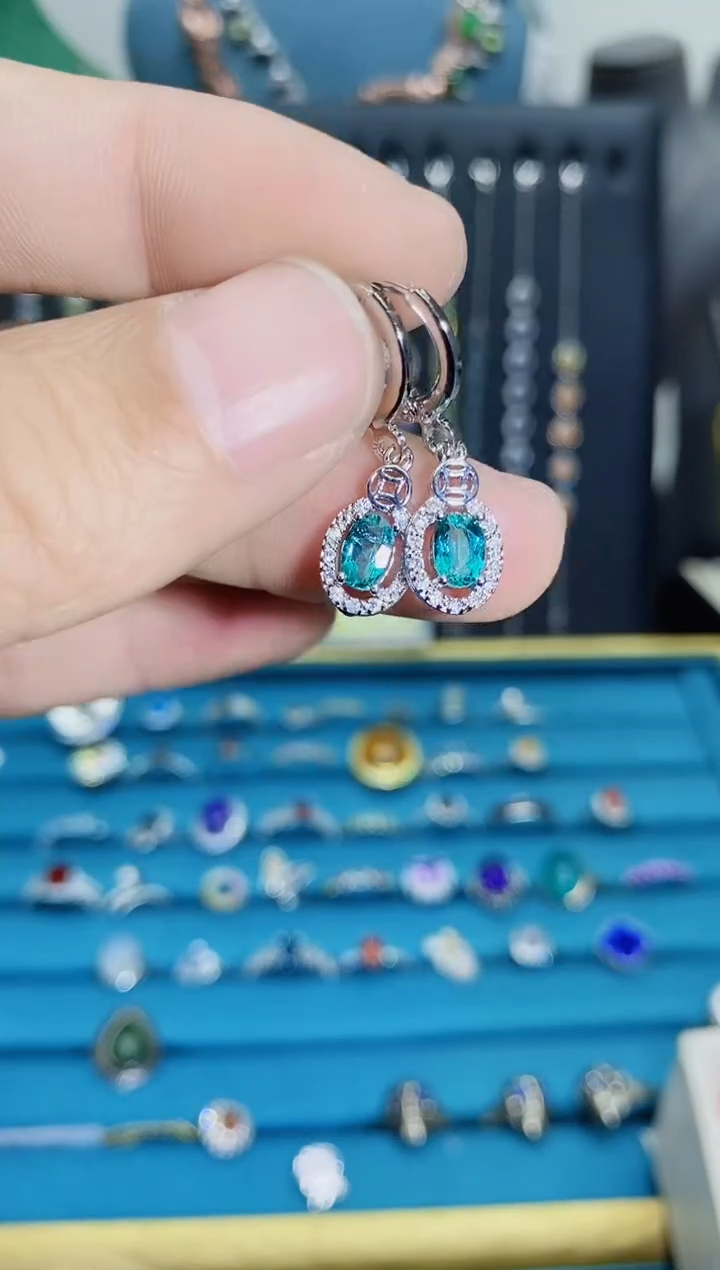 【闪购商品】托帕石耳饰银S925镶嵌1121