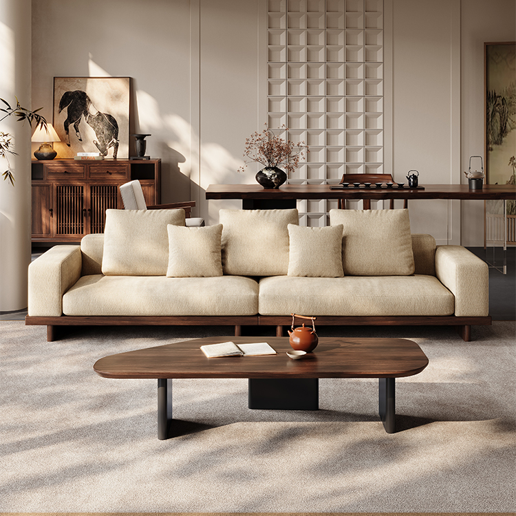 宋氏美学极简黑胡桃实木沙发新中式大小户型转角高端别墅家具客厅