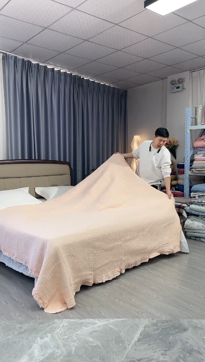 棉砂洗花边三件套（水粉）