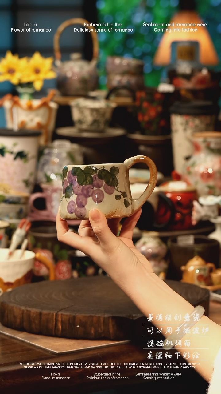 陶瓷景德镇高温釉下彩手工手绘款式@A0714@