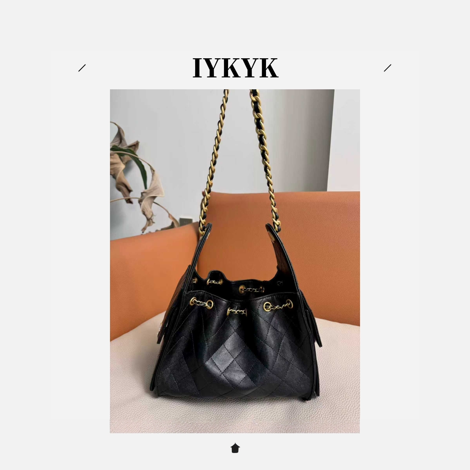 IYKYK 25bag 女士包袋时尚百搭黑色单肩褶皱流浪包肩包气质小众