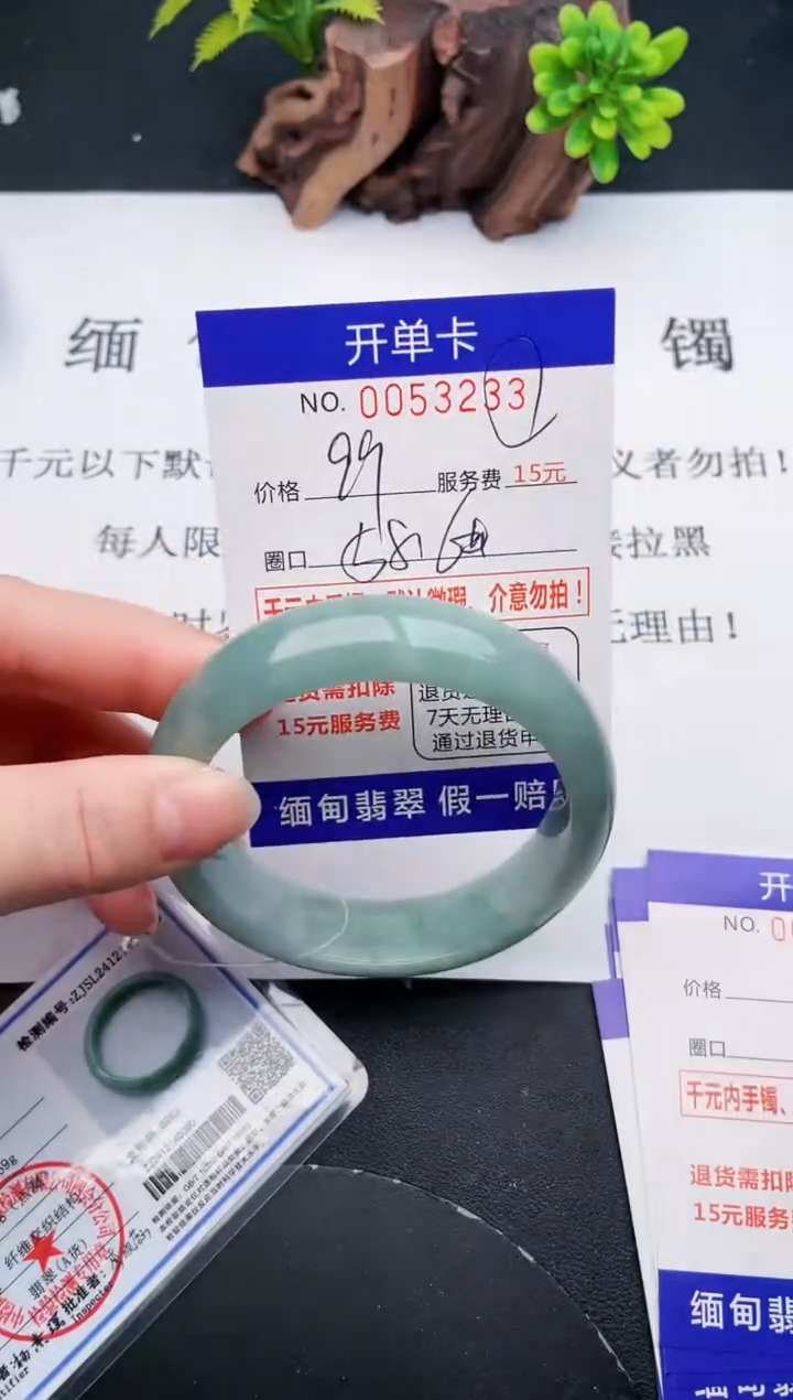 【闪购商品】翡翠手镯未镶嵌33天然翡翠A货