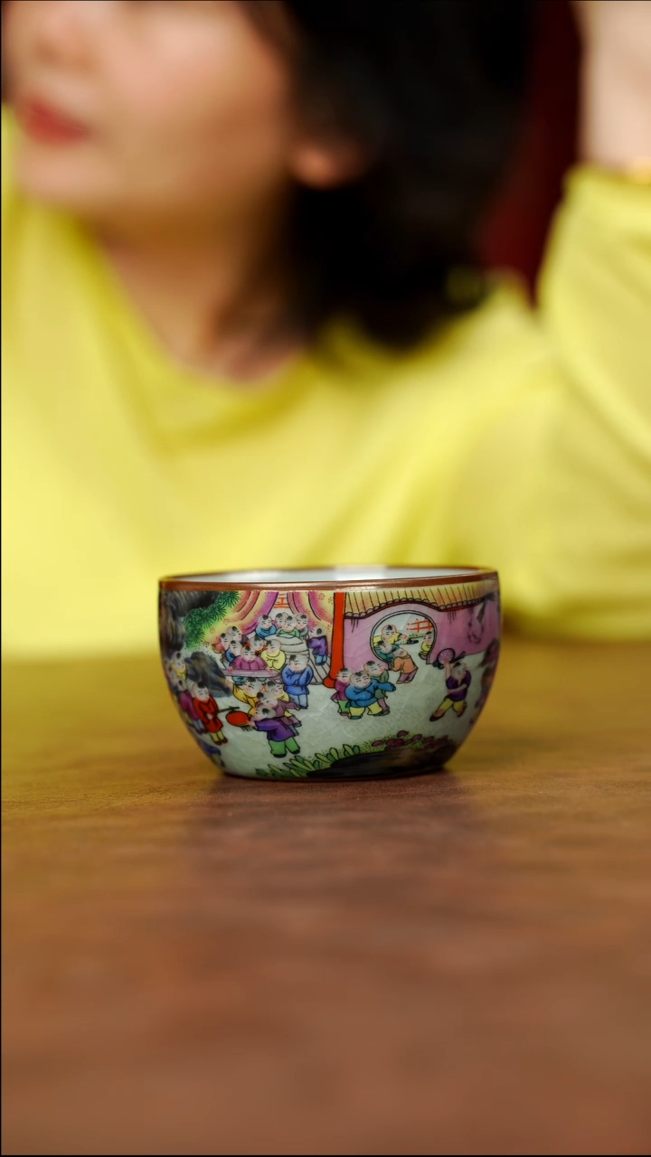 景德镇制老陶泥百子缸杯