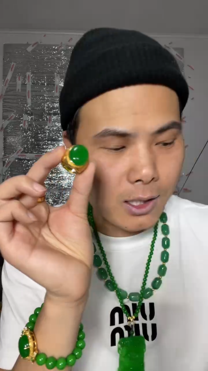 翡翠戒指未镶嵌【小伍珠宝】缅料大鸽子蛋戒指